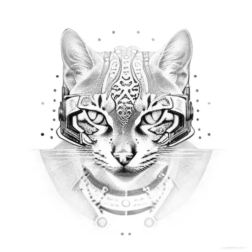 bengal cat dressed as sub zero tattoo design idea