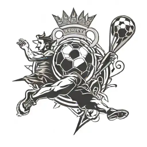 Combine the Galatasaray logo with a dynamic Champions League trophy design tattoo design idea