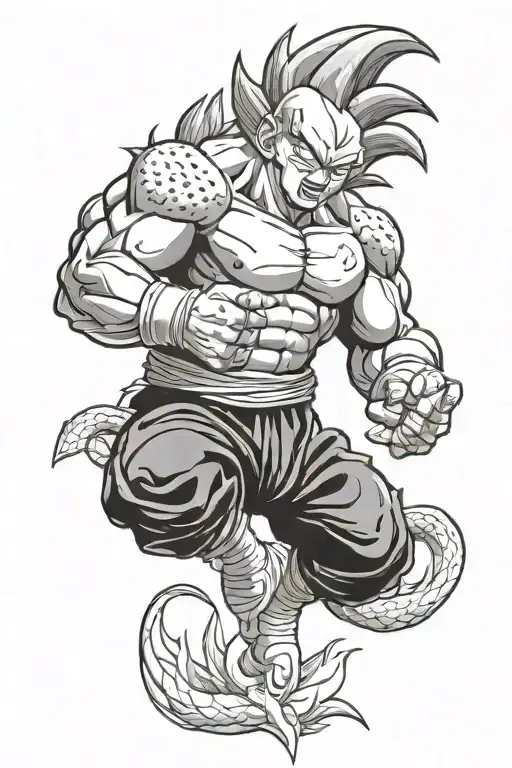 majin buu dragon ball tattoo design idea