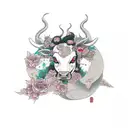 succubus cow tattoo design idea