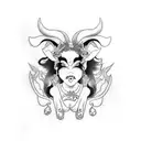 succubus cow tattoo design idea