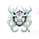 succubus cow tattoo design idea