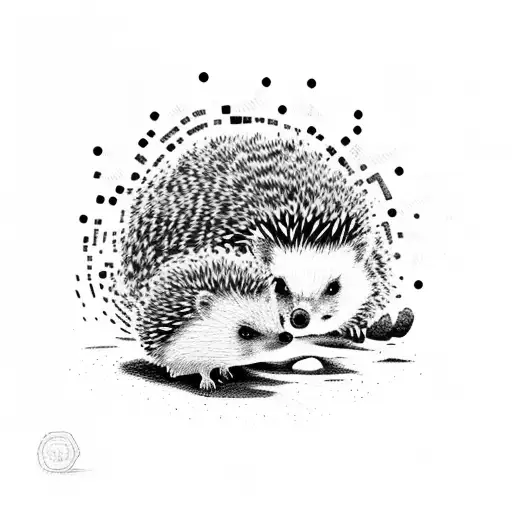 hedgehog traveling around the world tattoo design idea