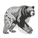 bear and native american tattoo design idea