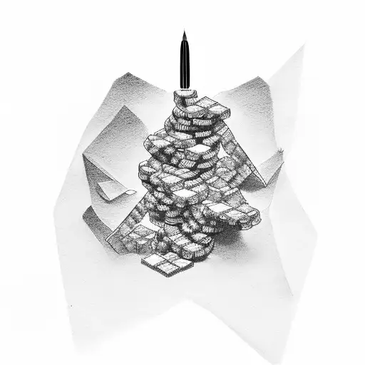 Stacks of money and cocaine forming the silhouette of a woman tattoo design idea