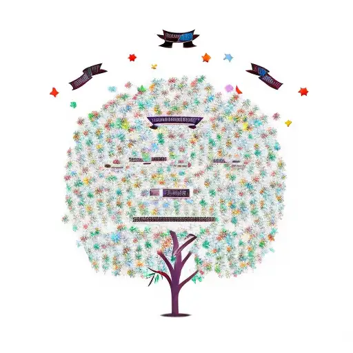 family tree with birthdays tattoo design idea