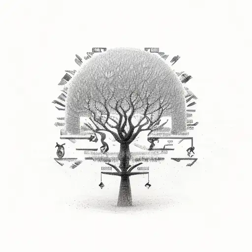 family tree with birthdays tattoo design idea
