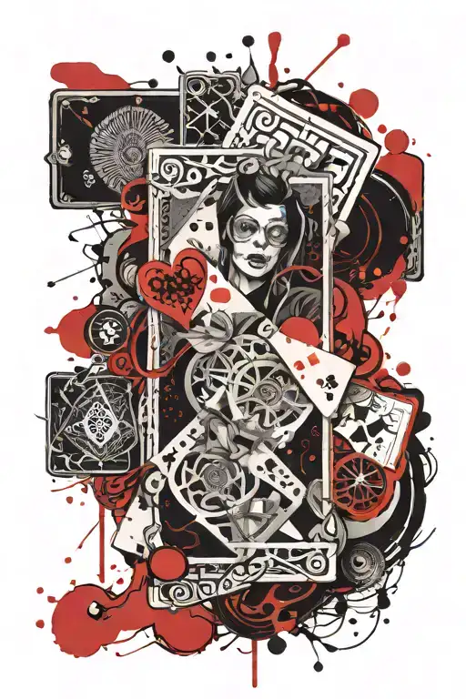 magic card trick  tattoo design idea