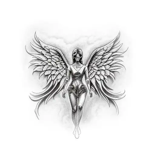 Half angel, half devil. clip art illustration with simple gradients. All in  a single layer.:: tasmeemME.com