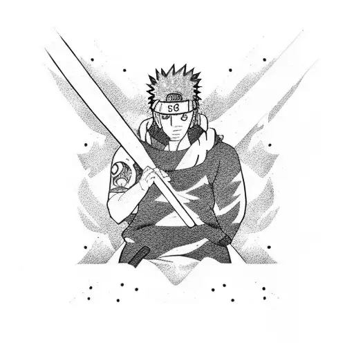 naruto and jiraiya ice cream tattoo design idea