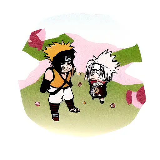 naruto and jiraiya ice cream tattoo design idea