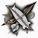 Native American arrow pointing tattoo design idea