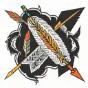 Native American arrow pointing tattoo design idea
