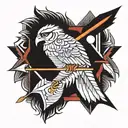 Native American arrow pointing tattoo design idea