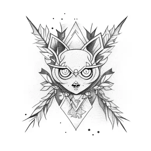 witch nature crystal  tattoo design idea