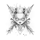 witch nature crystal  tattoo design idea