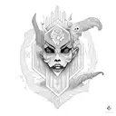 witch nature crystal  tattoo design idea