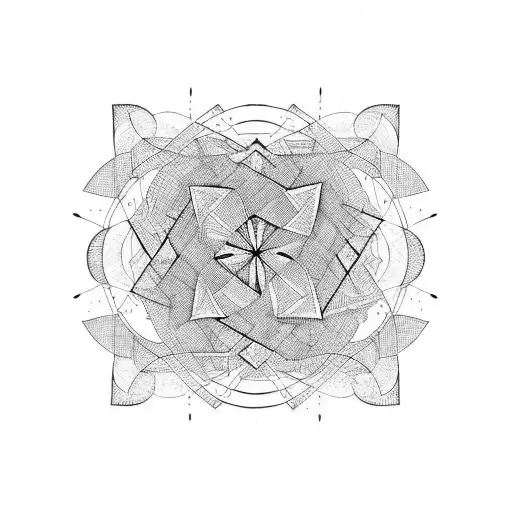 abstract vertical garden tattoo design idea