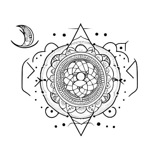 san and moon tattoo design idea