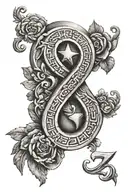 greek numbers tattoo design idea