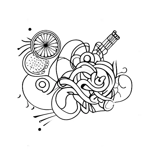 Mixology tools tattoo design idea