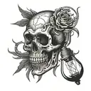 skull inside light bulb tattoo design idea