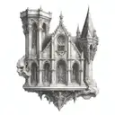 gothic architecture gargoyle sword tattoo design idea