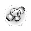 Boxing gloves wrapped around a barbell tattoo design idea