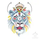 two lions tattoo design idea