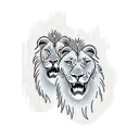 two lions tattoo design idea