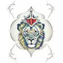 two lions tattoo design idea