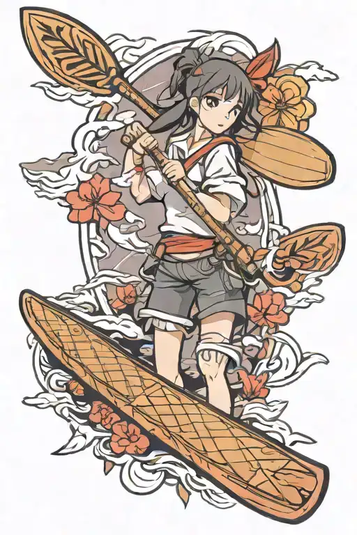 Crossing Canoe Paddles tattoo design idea