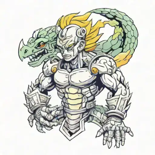 dragon ball z powered by terminator tattoo design idea