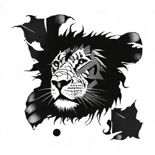 lion face with 3 scars on its right side of face made tattoo design idea