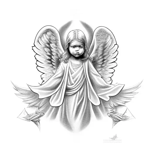 biblically accurate angel tattoo design idea
