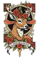 Lorraine cross and deer tattoo design idea