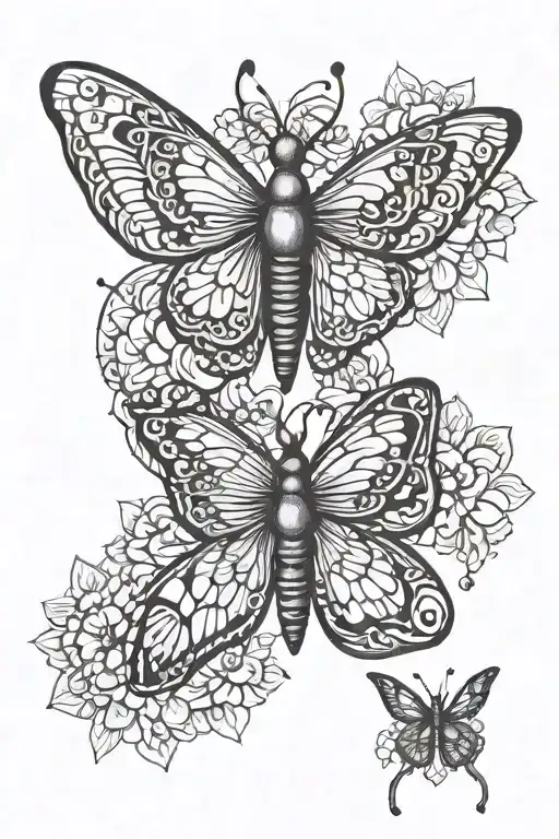 butter fly strong bond mind tattoo design idea