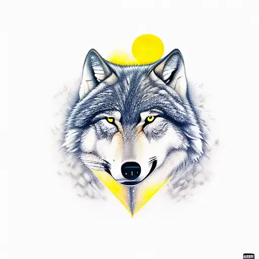 the tale of two wolfs. they are facing each other. the bad wolf is white and angry. the good wolf is black and calm tattoo design idea