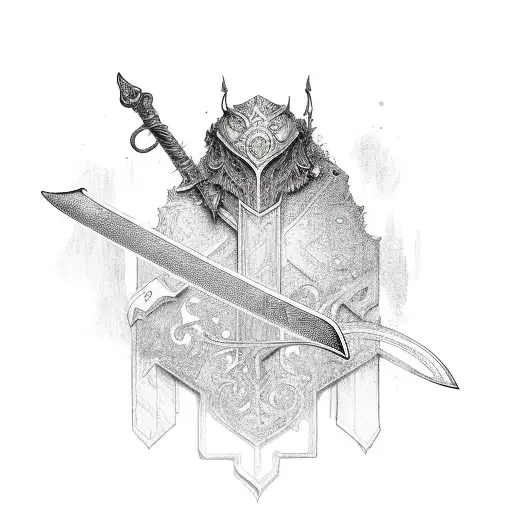 Sketch Sword Tattoo Idea - BlackInk AI