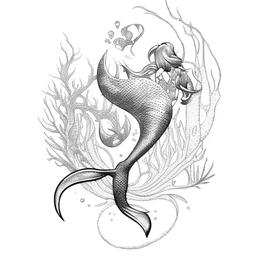 Mermaid tattoo design idea