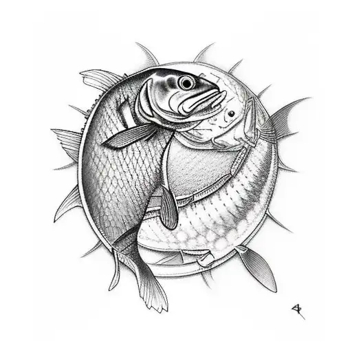 carp angler tattoo design idea