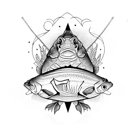 carp angler tattoo design idea