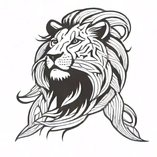 lion a 4 tetes tattoo design idea