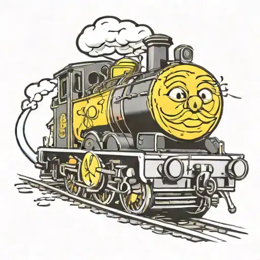 lemon with thomas the train   tattoo design idea