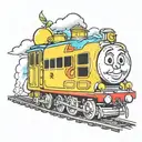 lemon with thomas the train   tattoo design idea