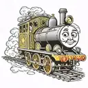 lemon with thomas the train   tattoo design idea