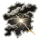 a sun in front of thunder lightning tattoo design idea