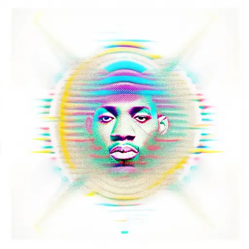 Rapper silhouette with sound waves tattoo design idea