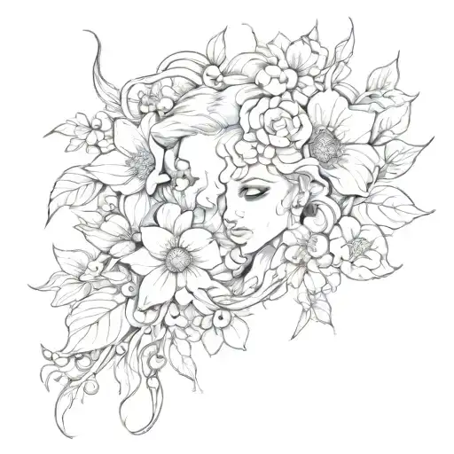 might as well with flowers growing tattoo design idea