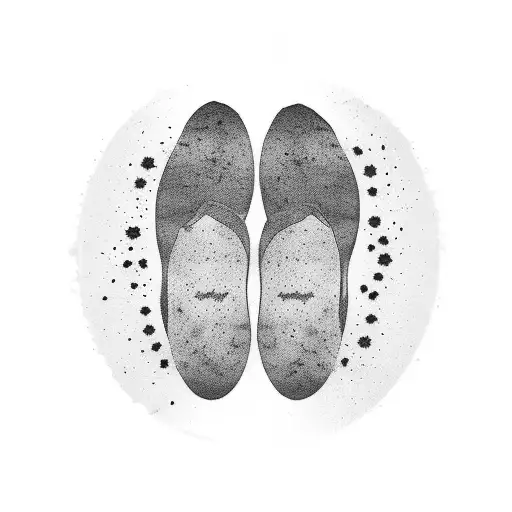 foot prints walking into the text "Be strong and Courageous" tattoo design idea